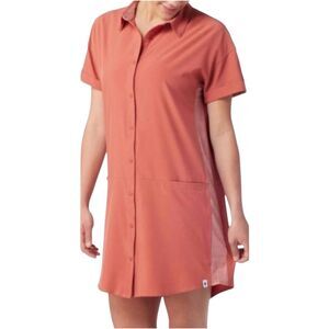 Smartwool Merino Wool Sport Shirt Dress Button Down Terracotta Pink Womens Small